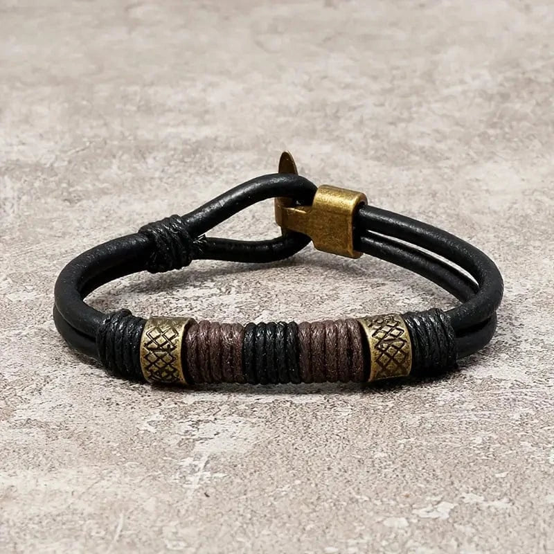 Man Up Bracelet Vintage Brass Bead Bracelet