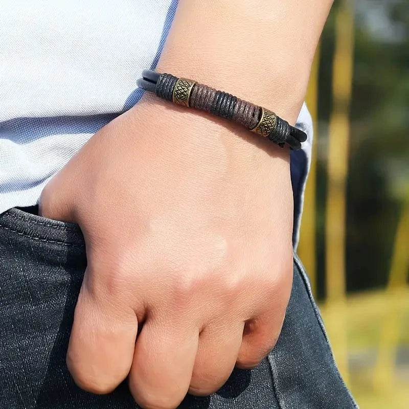 Man Up Bracelet Vintage Brass Bead Bracelet