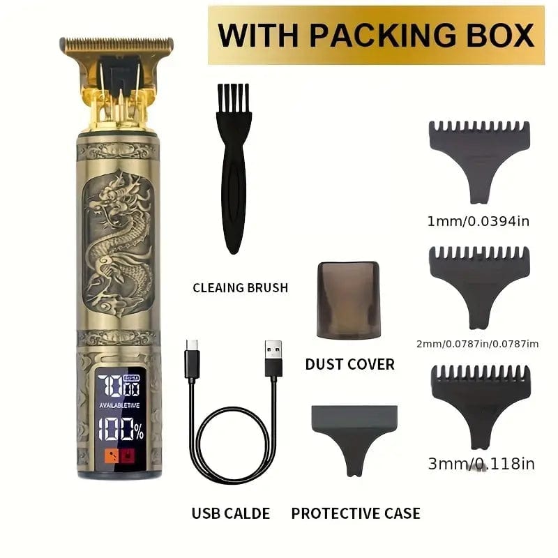 Man Up Electric Shaver Set Vintage Brass T9 Professional Shaver