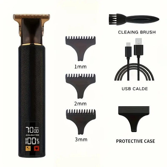 Man Up Electric Shaver Set Vintage T9 Professional Body Trimmer - Carbon Black