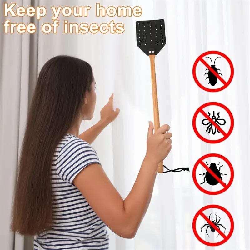 Man Up Fly Swatter Leather Fly Swatter -Blk/Brn