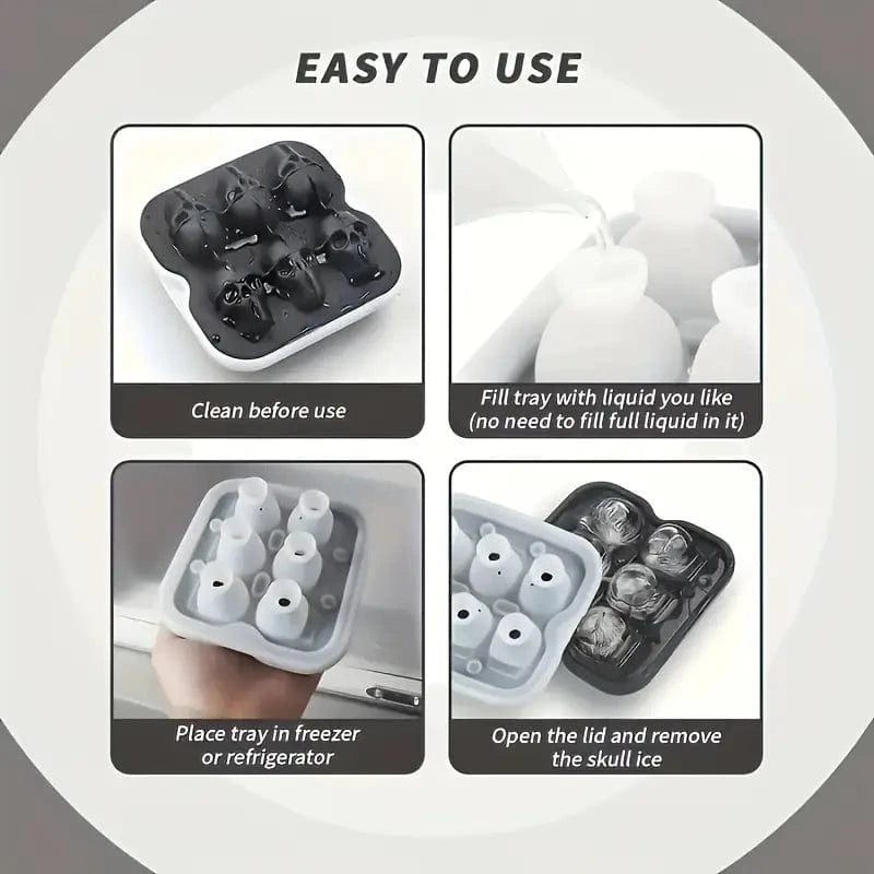Man Up Ice Mold 3-D Skull Silicone Ice Mold