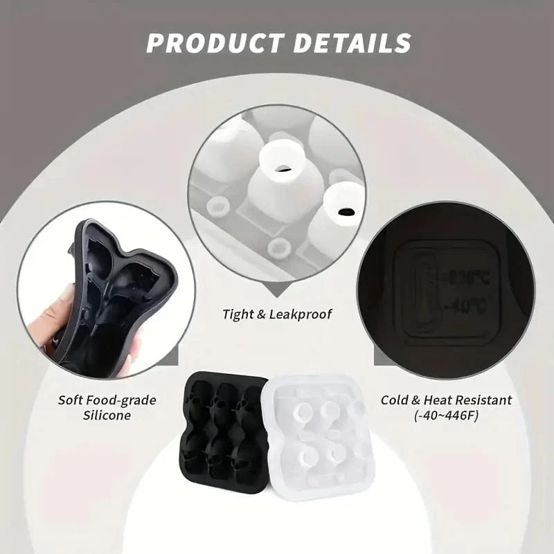 Man Up Ice Mold 3-D Skull Silicone Ice Mold