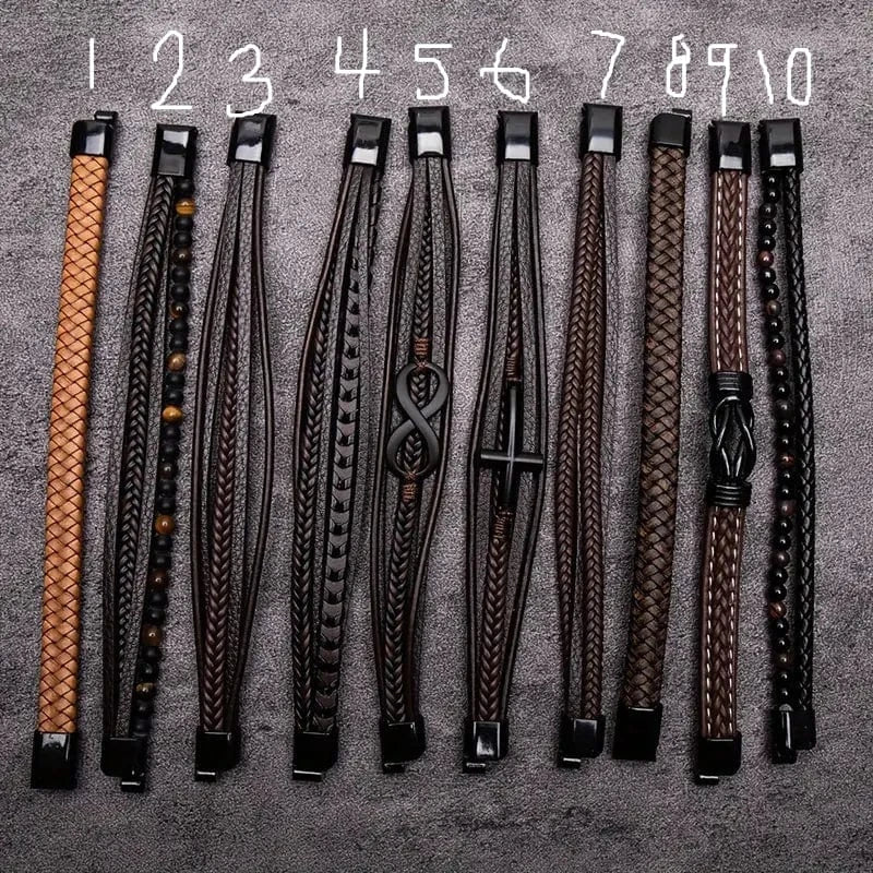 Man Up Leather Bracelets Asst. Men's Leather Bracelets
