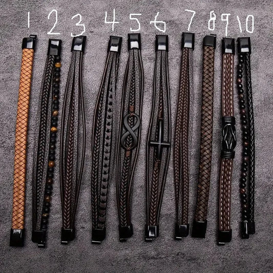 Man Up Leather Bracelets Asst. Men's Leather Bracelets