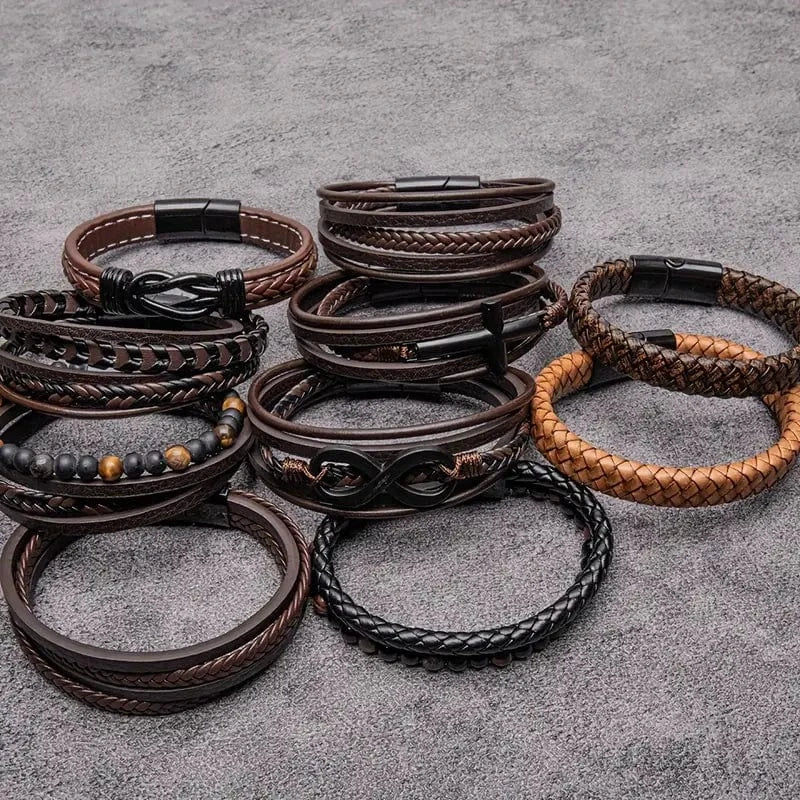 Man Up Leather Bracelets Asst. Men's Leather Bracelets