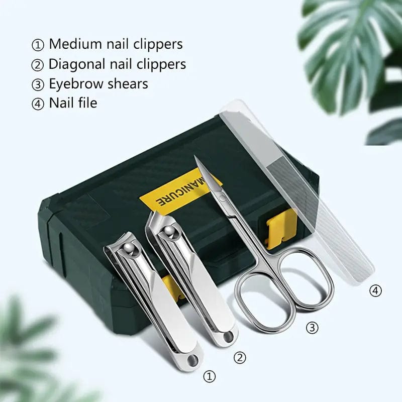 Man Up Manicure Kit 4 Pc. Toolbox Manicure Set - Drk. Green