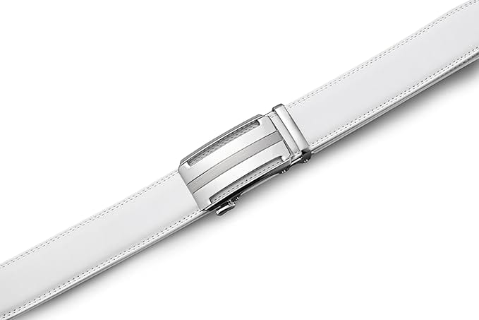 Man Up Ratchet Belt White Ratchet Belt w/Chrome Buckle