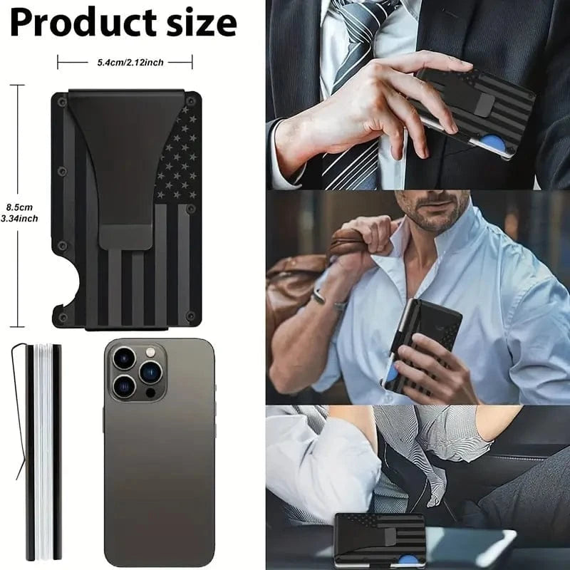 Man Up RFID Wallet Black American Flag RFID Blocking Slim Wallet