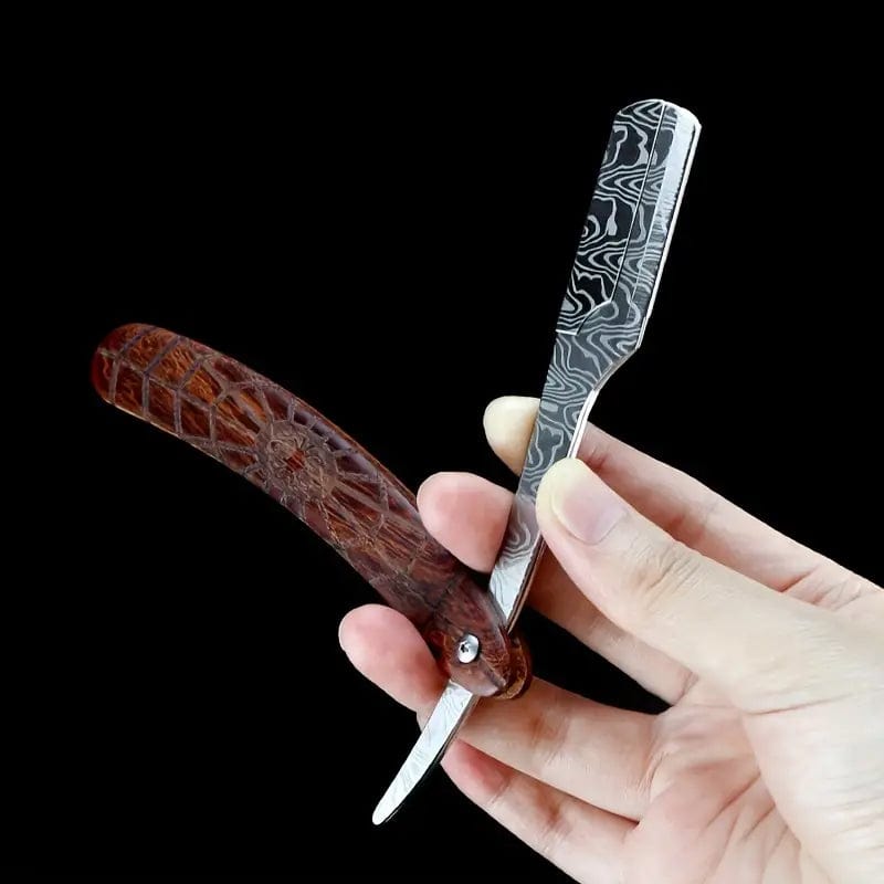 Man Up Straight Razor Black Widow Straight Razor - Wooden