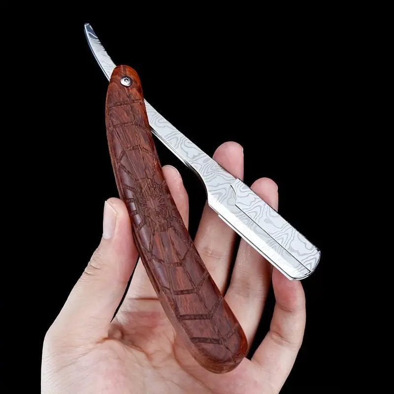Man Up Straight Razor Black Widow Straight Razor - Wooden
