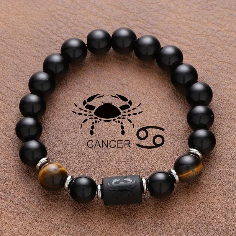 Man Up Stretch Bracelet Cancer June 22 - July 22 Zodiac Tiger's Eye Bracelet