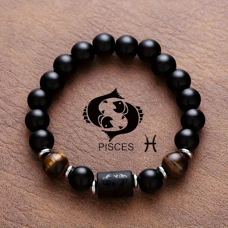 Man Up Stretch Bracelet Pisces Feb. 19 - Mar. 20 Zodiac Tiger's Eye Bracelet