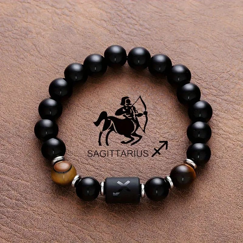 Man Up Stretch Bracelet Sagittarius Nov. 23 - Dec. 21 Zodiac Tiger's Eye Bracelet