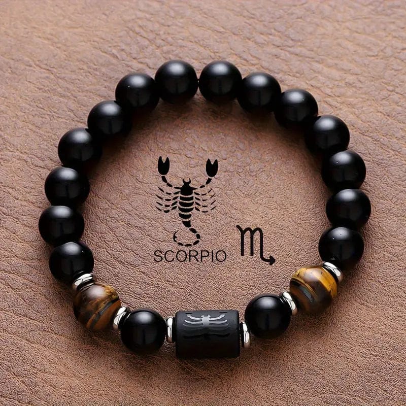 Man Up Stretch Bracelet Scorpio Oct. 24 - Nov. 22 Zodiac Tiger's Eye Bracelet