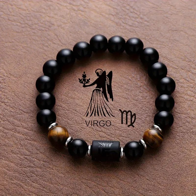 Man Up Stretch Bracelet Virgo Aug. 24 - Sept. 23 Zodiac Tiger's Eye Bracelet