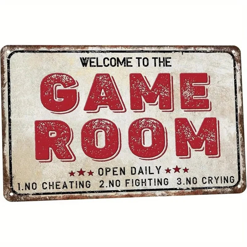 Man Up Tin Sign Game Room Rules - Tin Sign