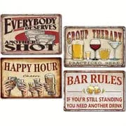 Man Up Tin Sign Group Therapy Beer Tin Signs - Asst. Phrases