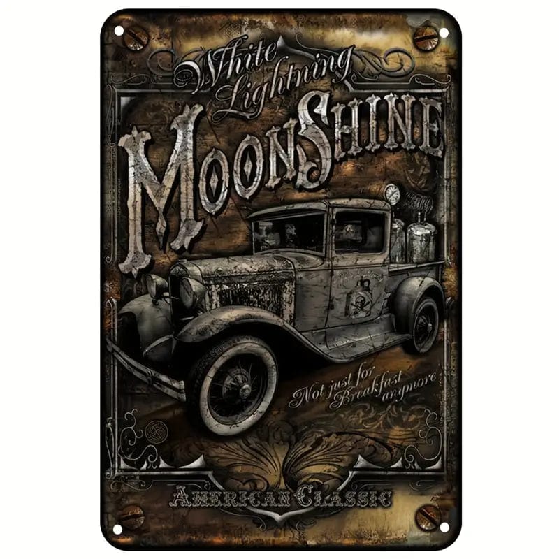 Man Up Tin Sign Rustic Moonshine - Tin Sign