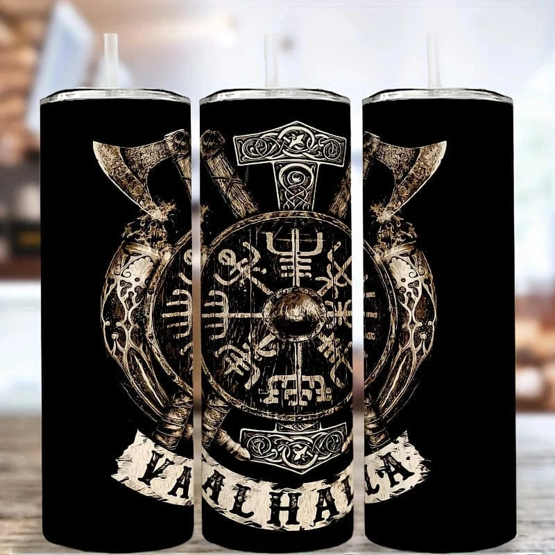 Man Up Tumbler "Valhalla" Viking Tumbler w/Straw