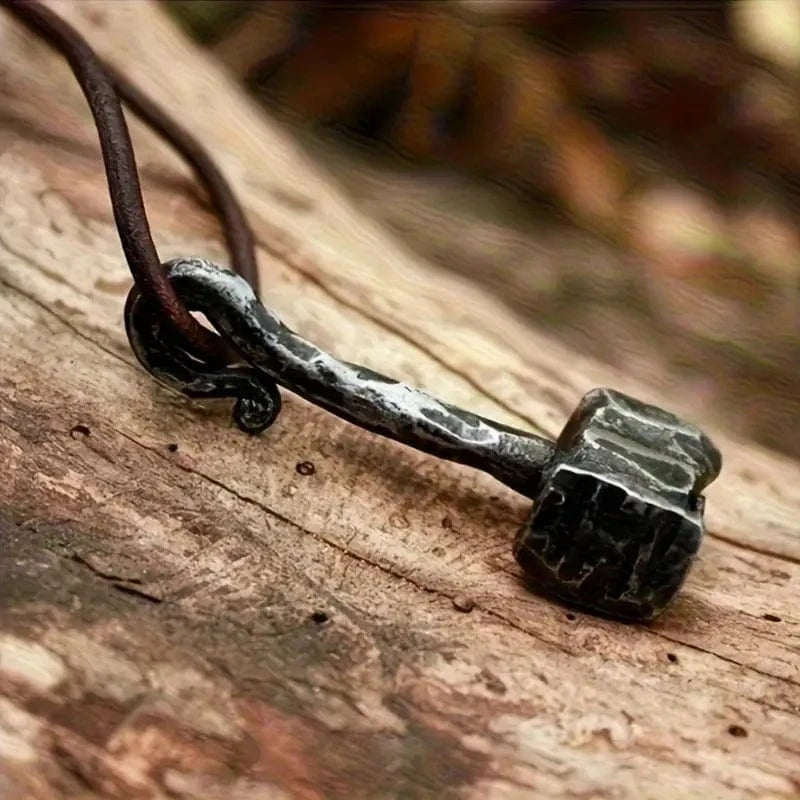 Man Up Viking Necklace Hammered Tomahawk Necklace