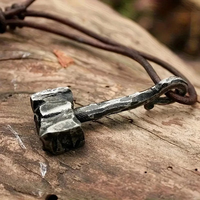 Man Up Viking Necklace Hammered Tomahawk Necklace