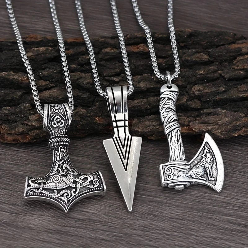 Man Up Viking Necklace Viking Arrowhead Vintage Viking Necklace