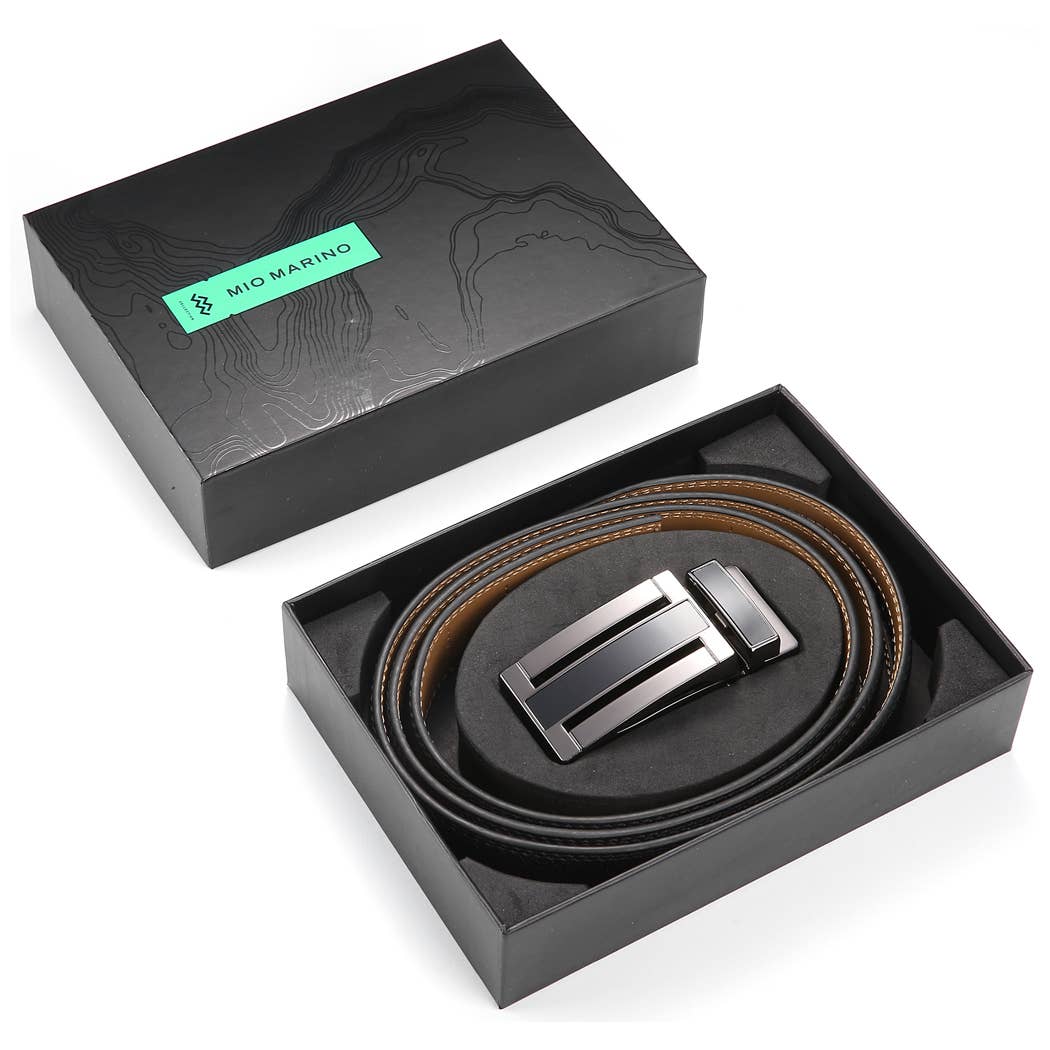 Mio Marino Mio Marino - Grandiose Ratchet Belt: Black / Adjustable from 38" to 54" Waist