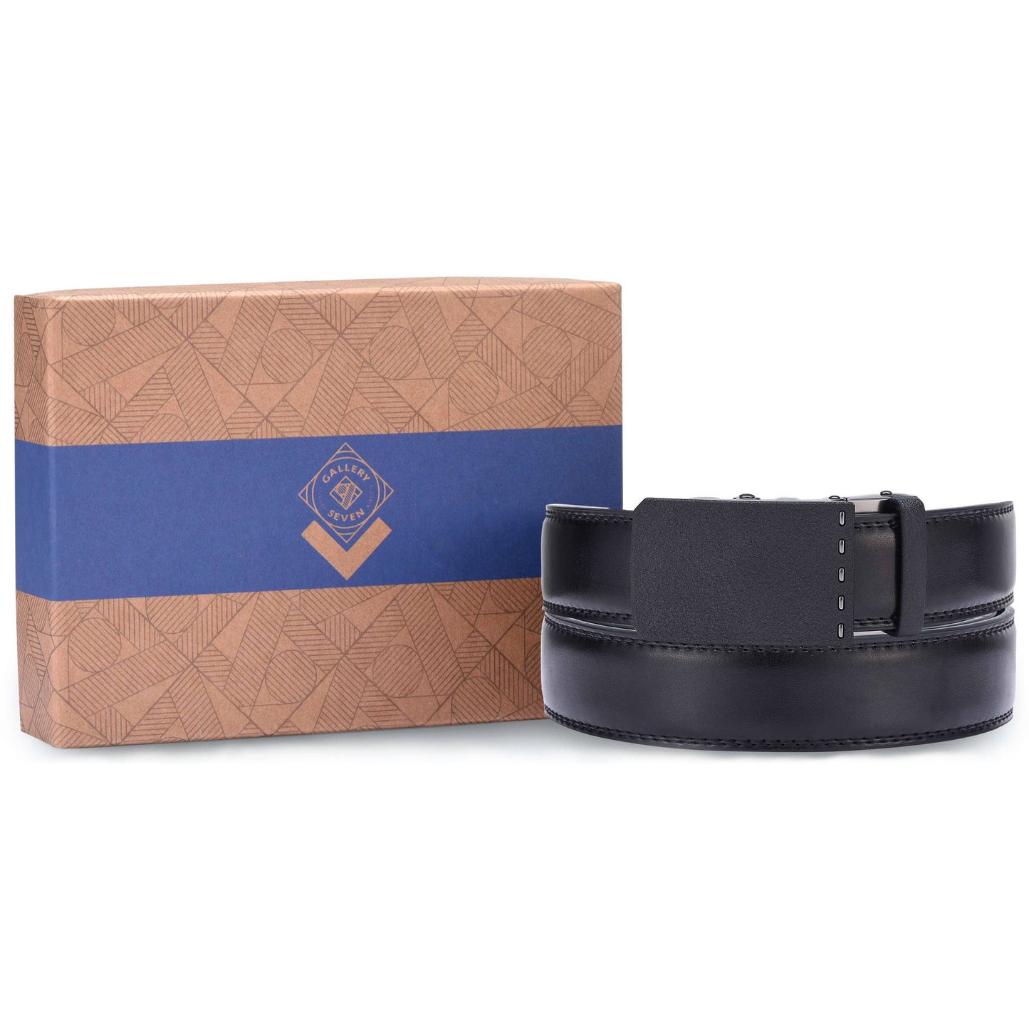 Mio Marino Mio Marino - Modern Matte Leather Ratchet Belt: Adjustable from 38" to 54" Waist / Obsidian