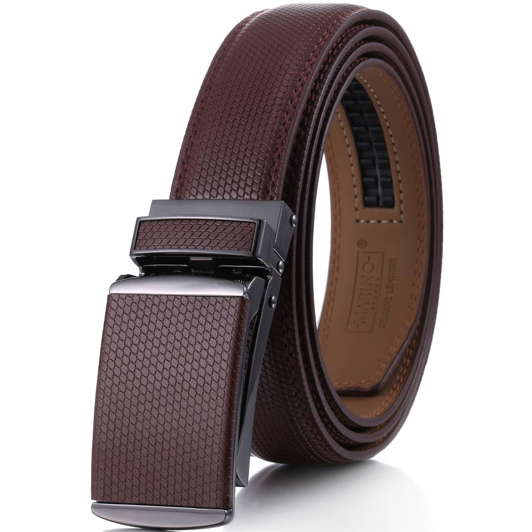 Mio Marino Mio Marino - Snakeskin Ratchet Belt: Black / Adjustable from 48" to 64" Waist