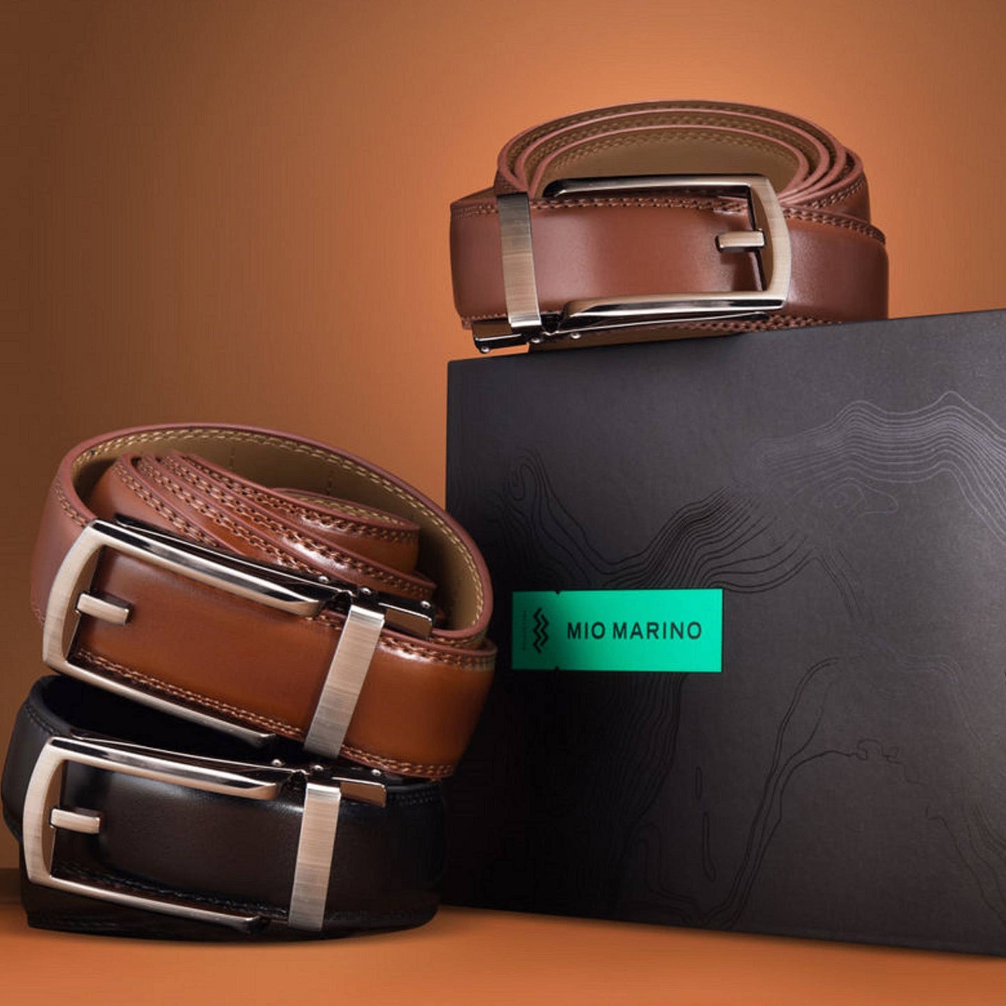 Mio Marino Mio Marino - Sophisticated Woven Ratchet Belt: Deep Charcoal / Adjustable from 28" to 44" Waist