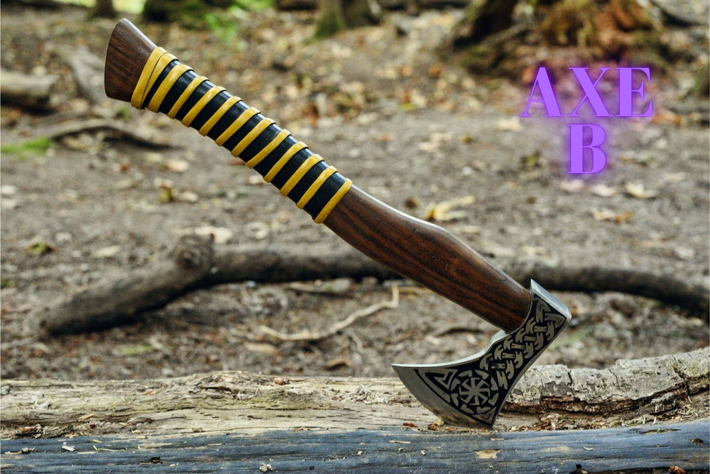 OnlyViking OnlyViking - Hand-Forged Hatchet Carbon Steel - Personalized Wooden Box: AXE- A / NO BOX