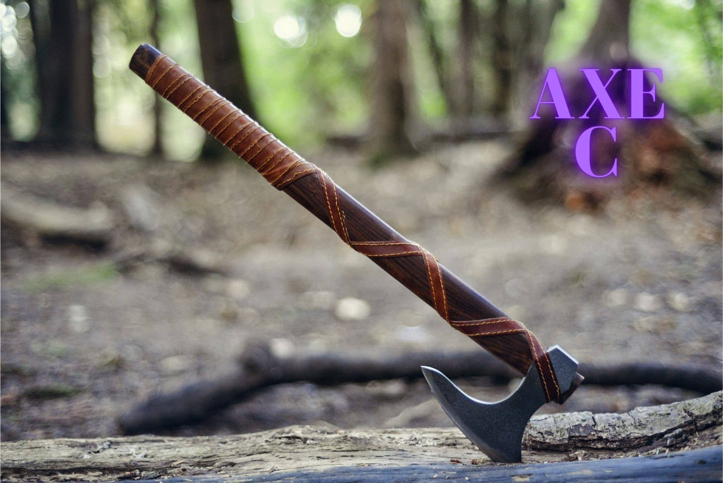 OnlyViking OnlyViking - Hand-Forged Hatchet Carbon Steel - Personalized Wooden Box: AXE- A / NO BOX