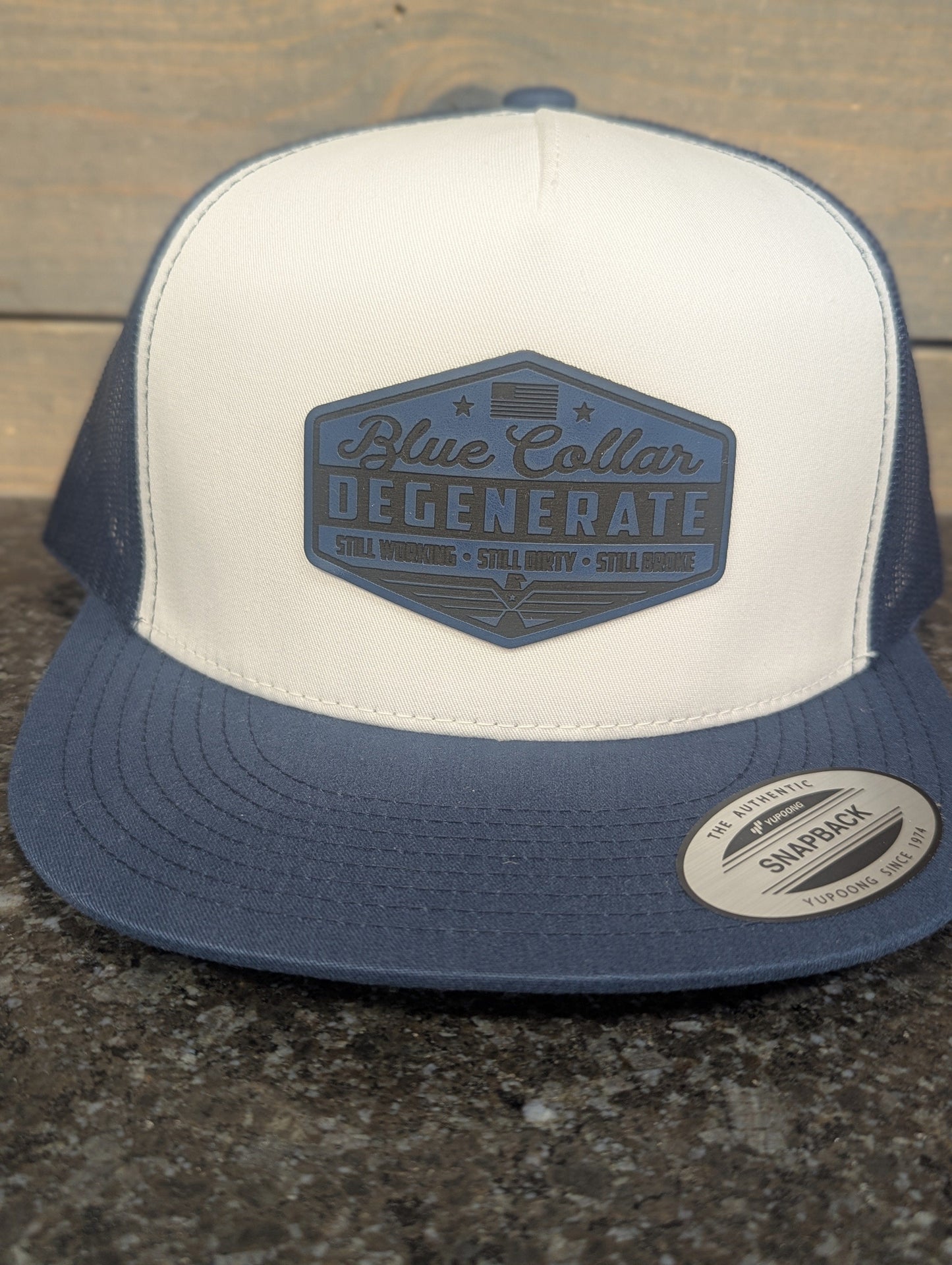Pitcher Perfect Hat Blue Collar Degenerate - Yupoong Snapback Hat