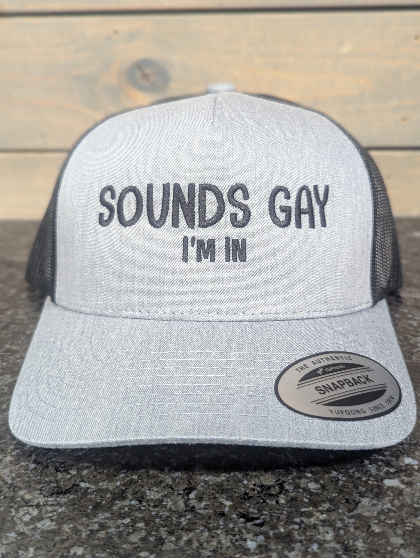 Pitcher Perfect Hat Sounds Gay, I'm In - Yupoong Snapback Hat