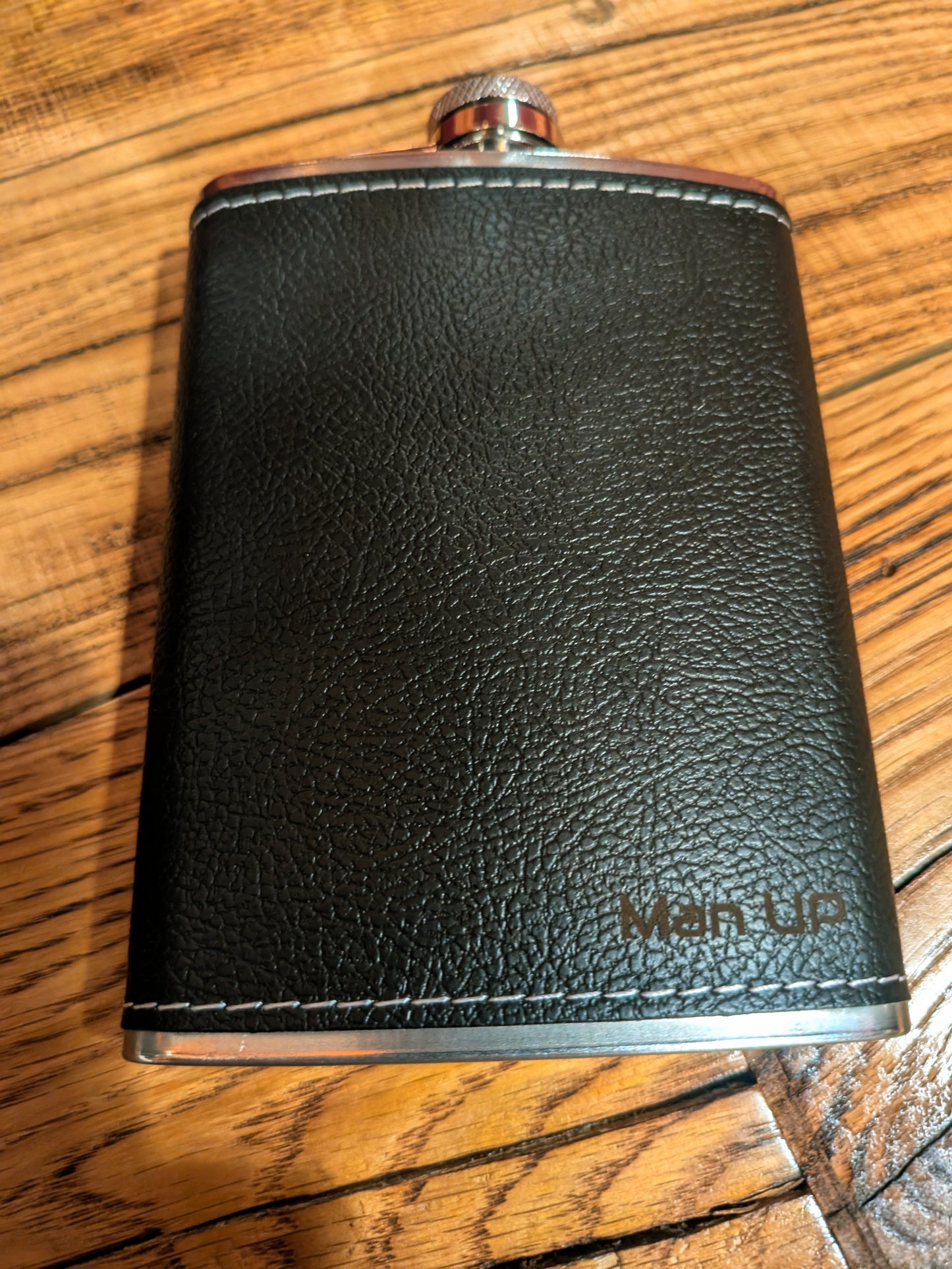 Black Wrap Flask - Man Up