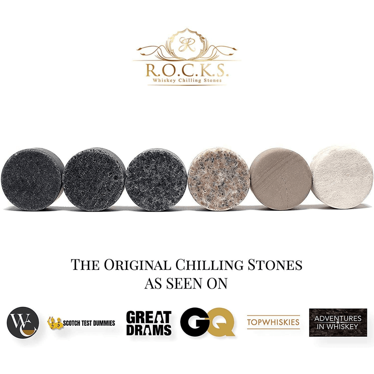 ROCKS Whiskey Chilling Stones ROCKS Whiskey Chilling Stones - The Connoisseur's Set - Palm Whiskey Glass Edition