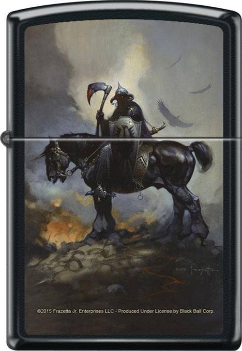 Scorpio Posters Scorpio Posters - Frazetta - Death Dealer Black Matte Zippo Lighter