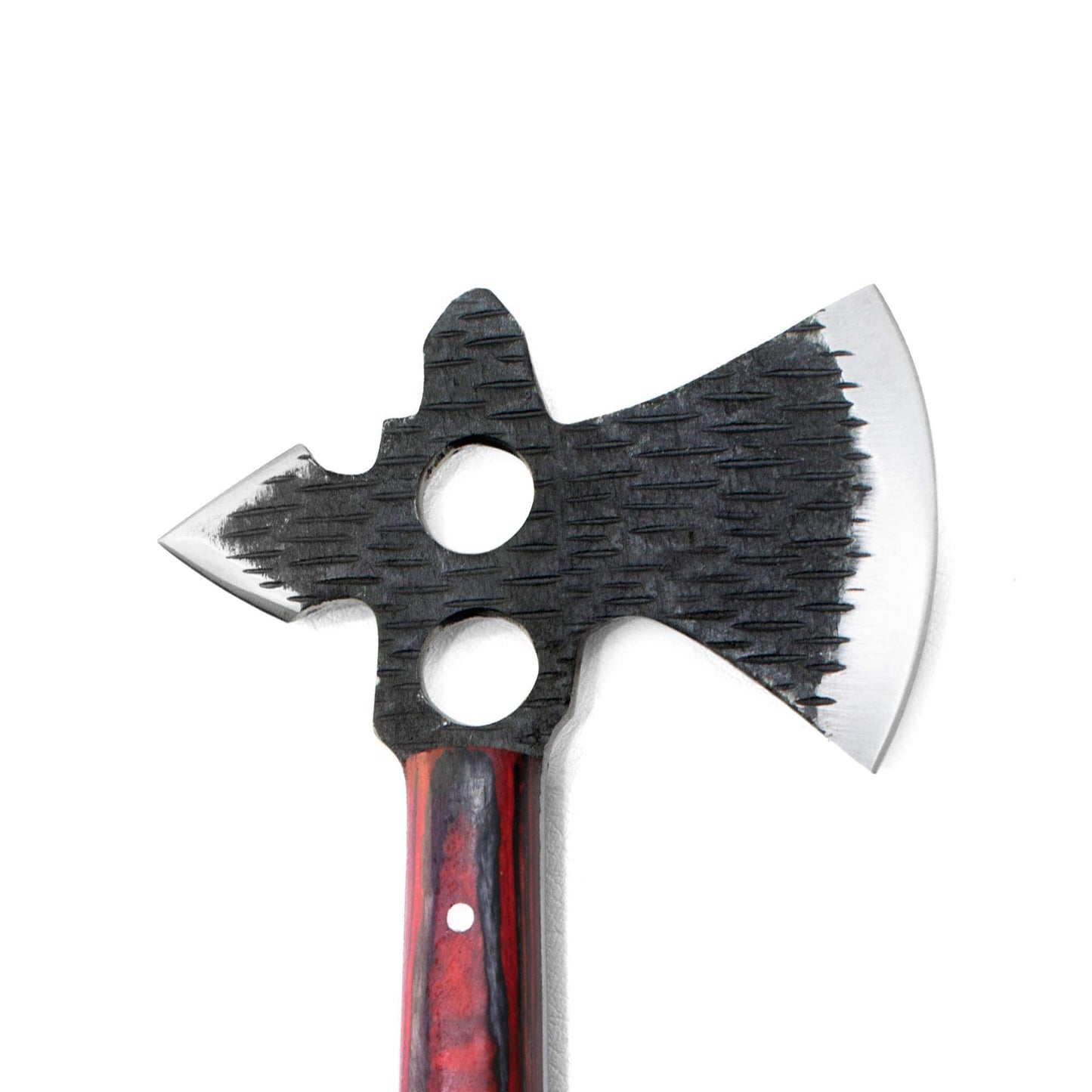 Titan International Damascus Axe Hand Forged Carbon Tomahawk BY TITAN TK-010: Red