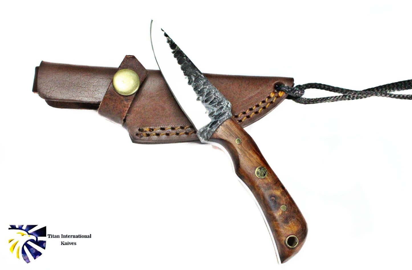 Titan International Titan International - E3 Carbon 1080 neck knife with forged scales, MINI /ROSEWOOD