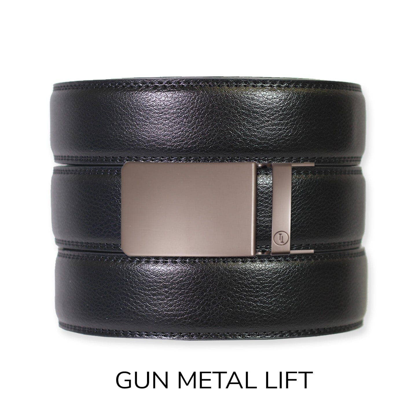 Tough Apparel Tough Apparel - Black Leather Ratchet Belt & Buckle Set: Gun Metal