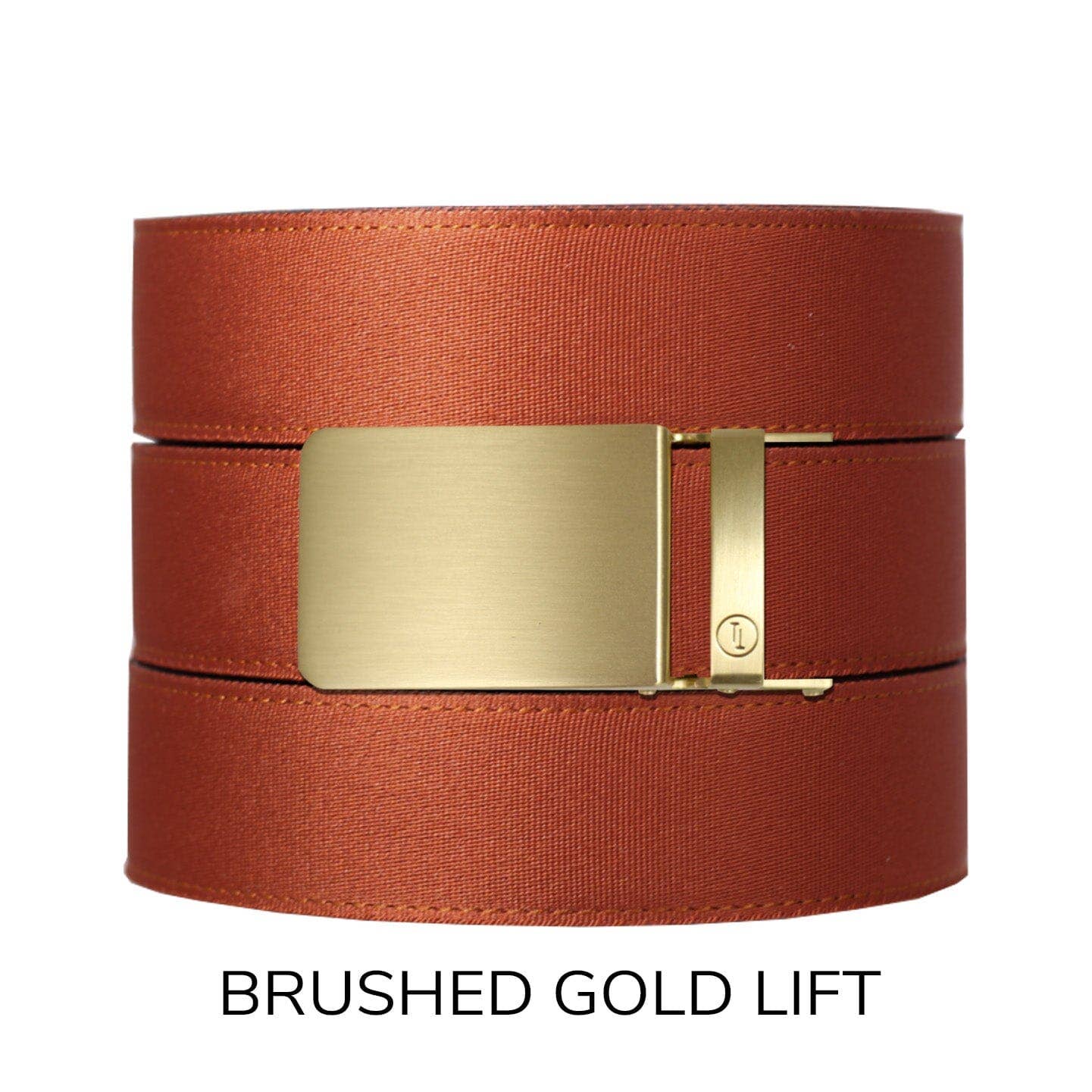 Tough Apparel Tough Apparel - Rust Canvas+ Ratchet Belt & Buckle Set: Brushed Gold