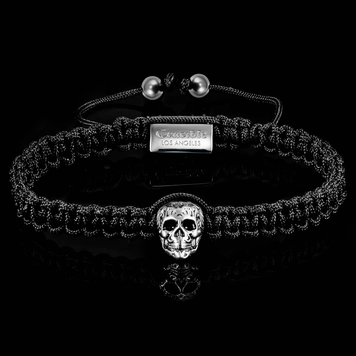 West Coast Jewelry West Coast Jewelry - Crucible Skull Nylon Rope Cord Adjustable Bracelet