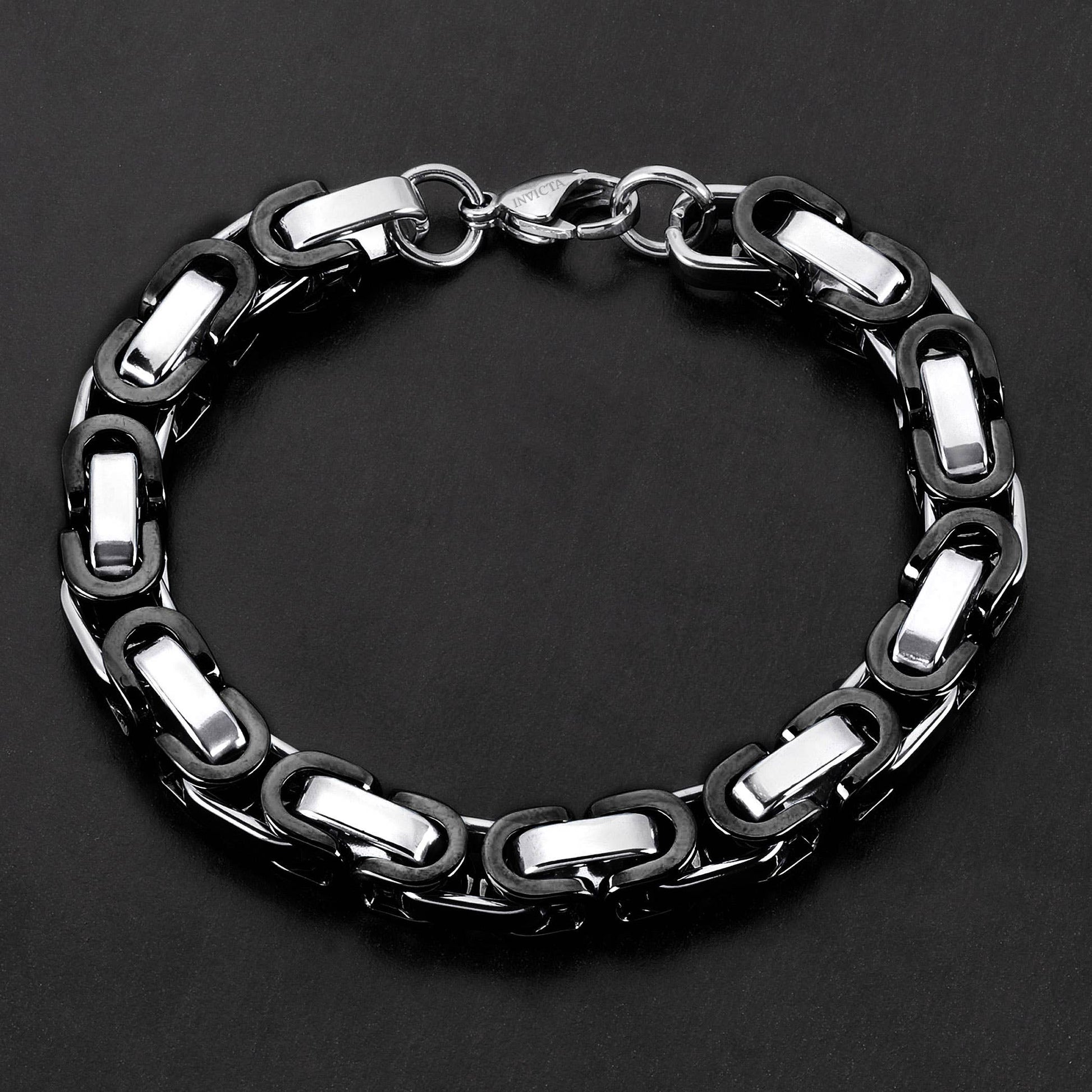 West Coast Jewelry West Coast Jewelry - Invicta Jewelry Byzantine Chain Steel Bracelet (8mm) - 8.75": Silver