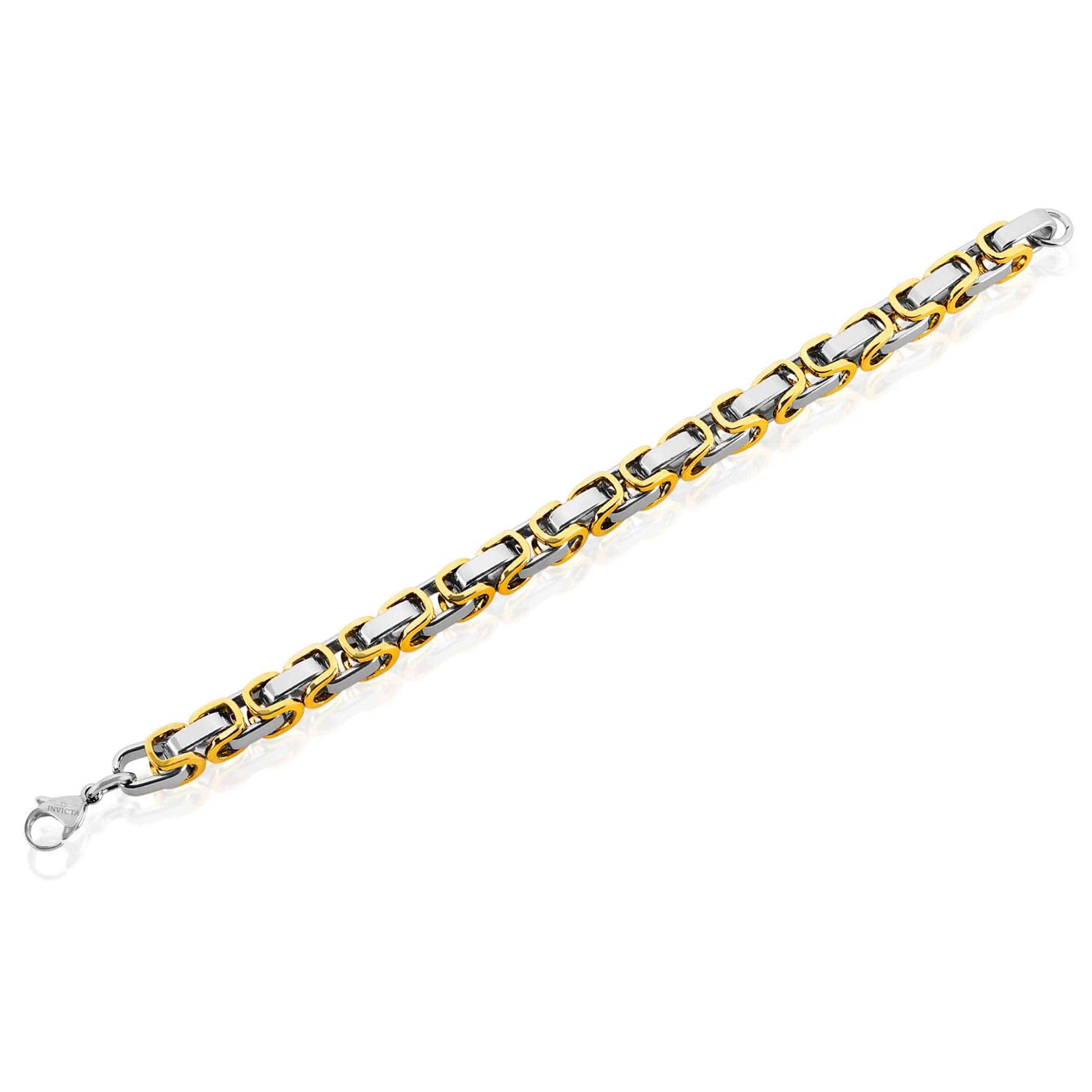 West Coast Jewelry West Coast Jewelry - Invicta Jewelry Byzantine Chain Steel Bracelet (8mm) - 8.75": Silver