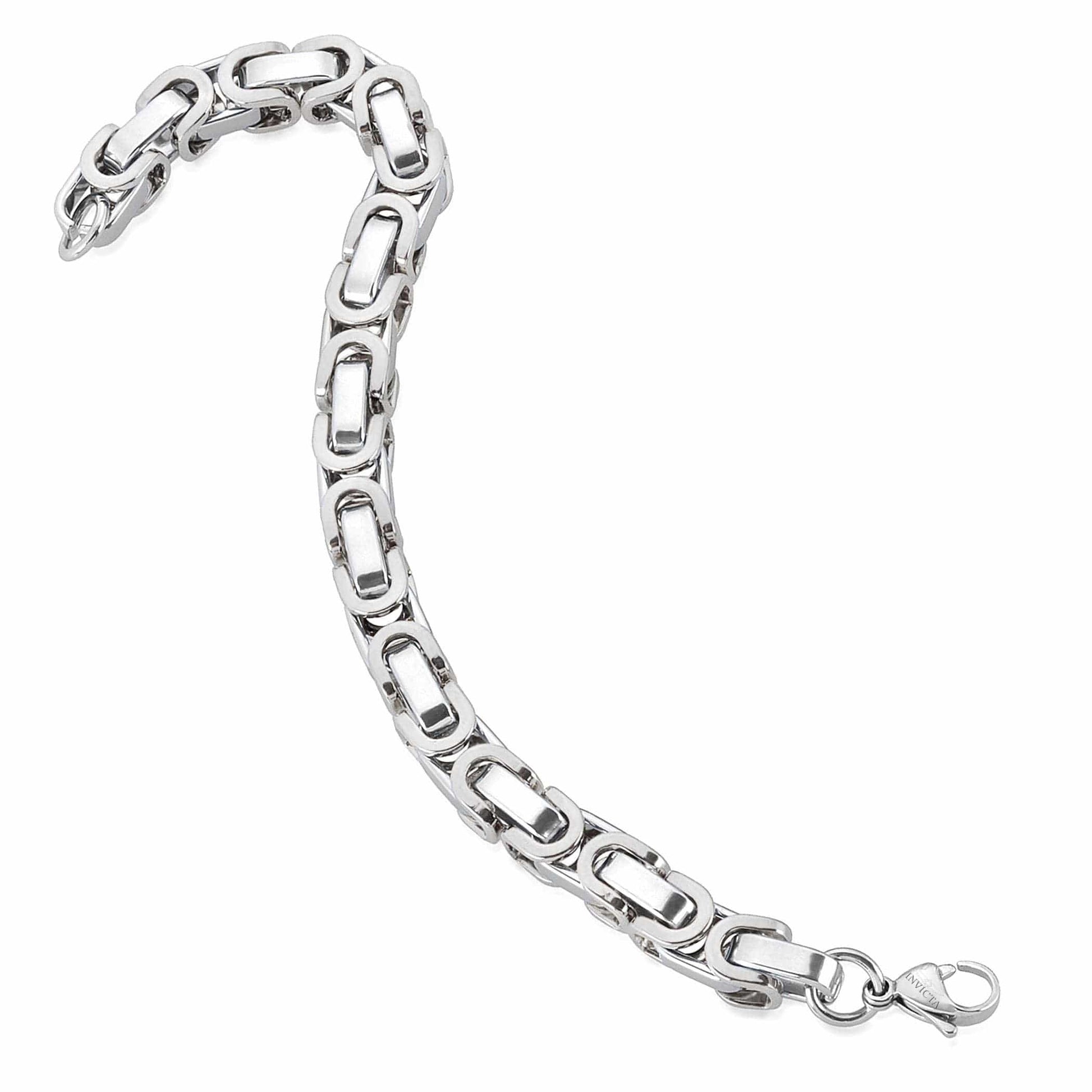 West Coast Jewelry West Coast Jewelry - Invicta Jewelry Byzantine Chain Steel Bracelet (8mm) - 8.75": Silver