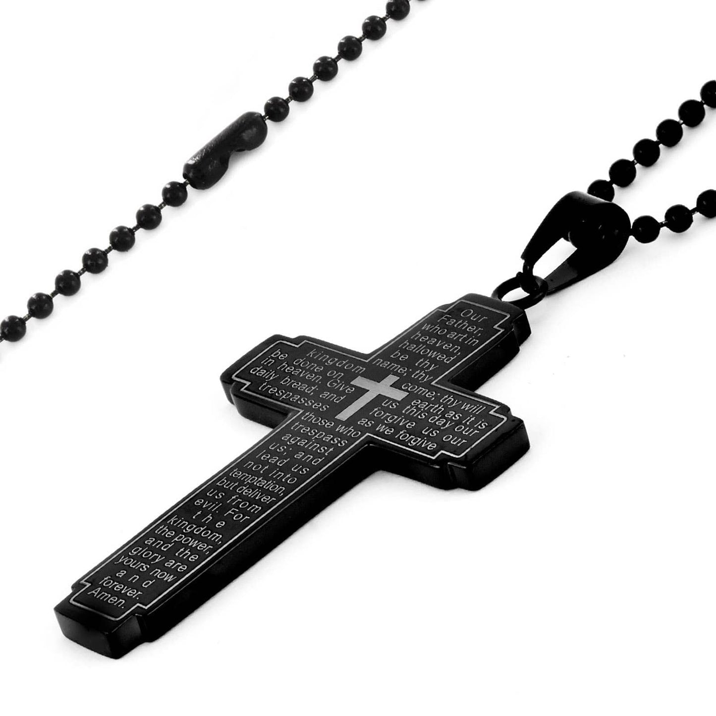 West Coast Jewelry West Coast Jewelry - Lord's Prayer Laser Engraved Cross Pendant