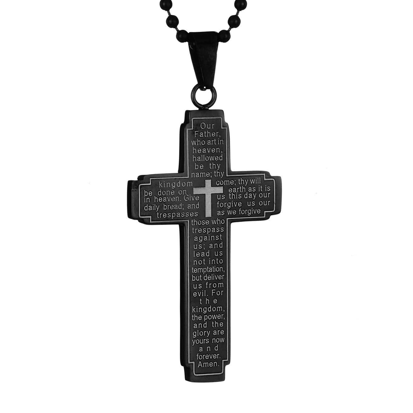 West Coast Jewelry West Coast Jewelry - Lord's Prayer Laser Engraved Cross Pendant