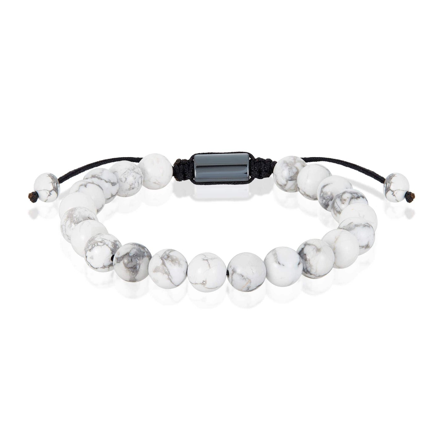 West Coast Jewelry West Coast Jewelry - Natural Stone Beaded Adjustable Shocker Tie Bracelet (8mm): Onyx