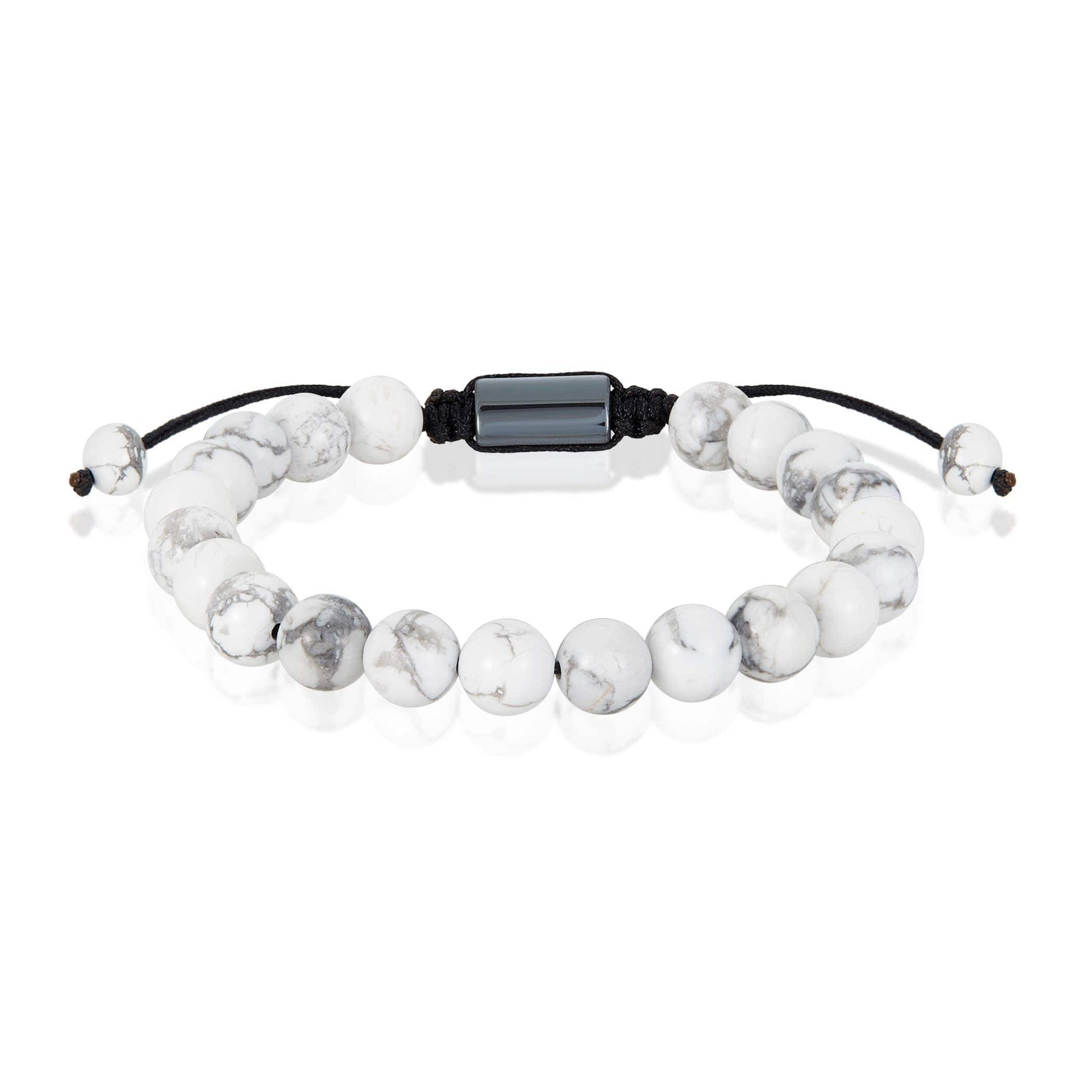 West Coast Jewelry West Coast Jewelry - Natural Stone Beaded Adjustable Shocker Tie Bracelet (8mm): Onyx